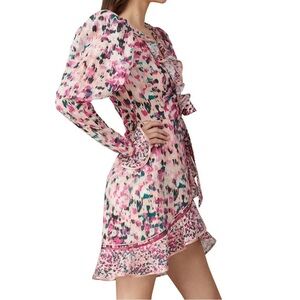 Rococo Sand Mimi Cotton Wrap Coquette Girl Dress Pink Floral